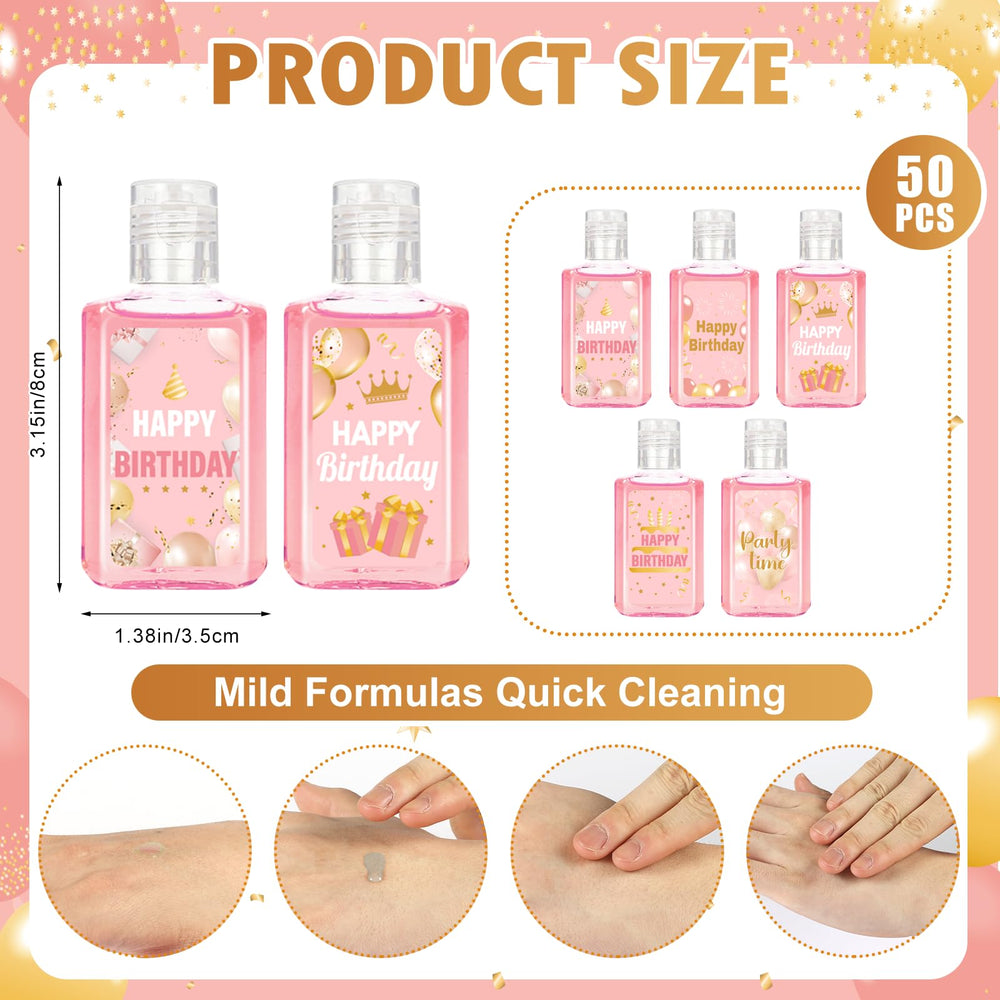 Piuaeue Happy Birthday sanitizer featuring pastry motif for festive gatherings