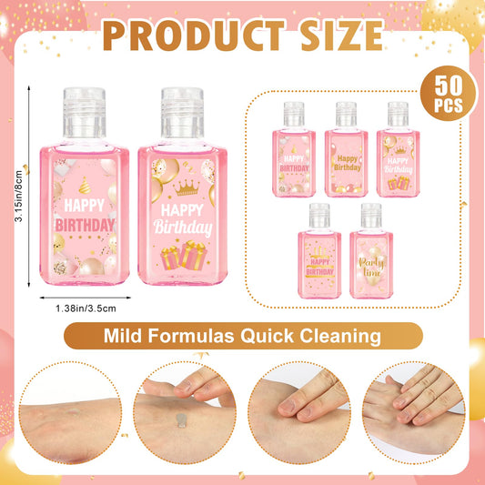 Piuaeue Happy Birthday sanitizer featuring pastry motif for festive gatherings