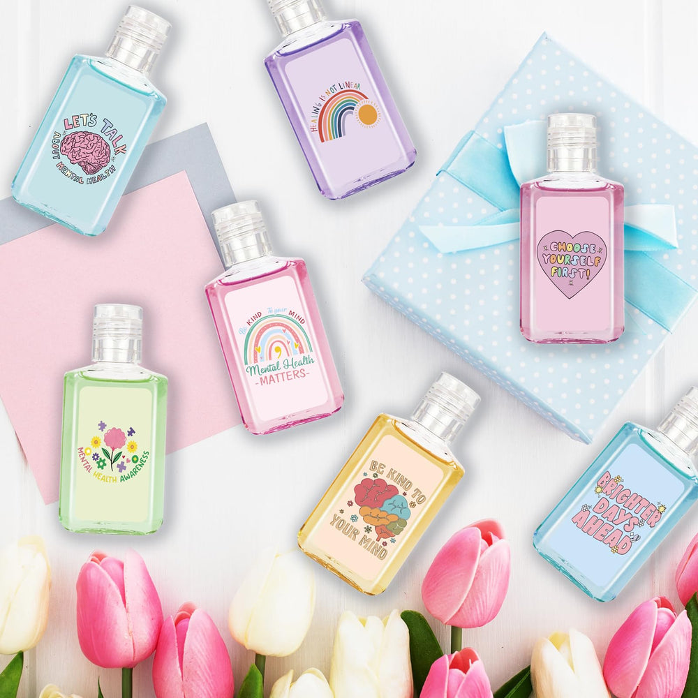 Piuaeue mental health hand sanitizer colorful collection for uplifting moments.