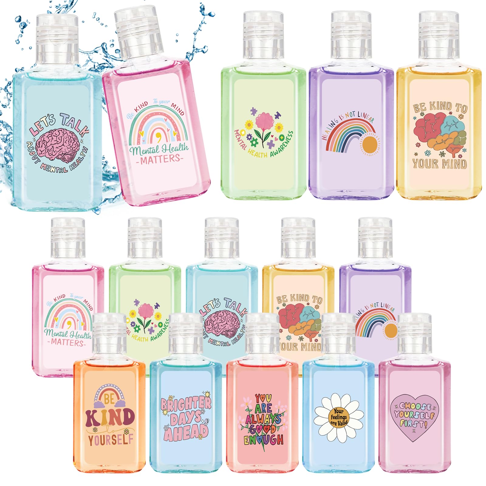 Piuaeue mental health hand sanitizer with quote designs for daily encouragement.