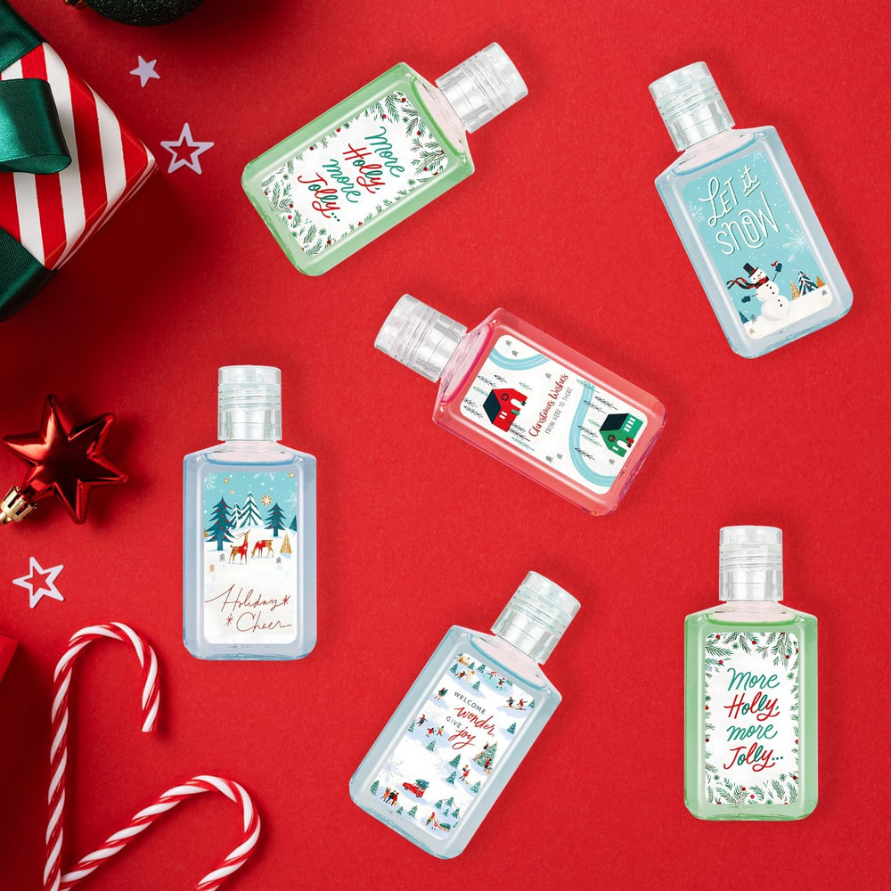 Piuaeue mini one-ounce sanitizers with varied scents for party favors.