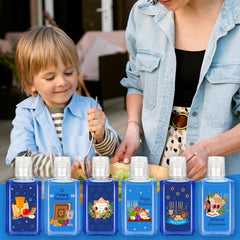 Ideal for Passover kitchen and bathroom displays with tasteful blue tones.