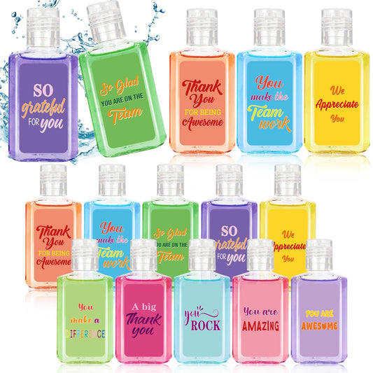 Piuaeue thank-you mini sanitizer with colorful dispensers, ideal for employee appreciation.