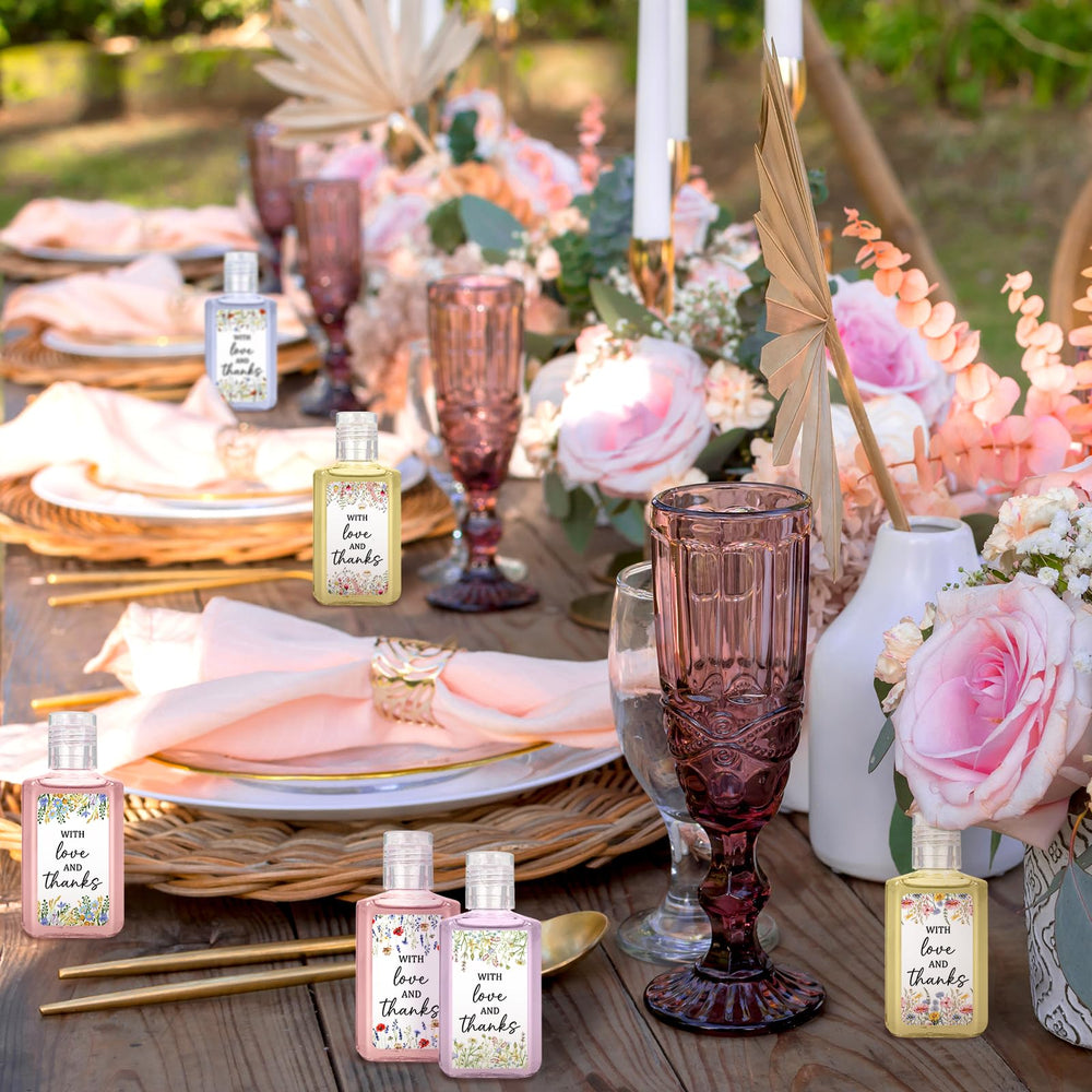 Piuaeue scented hand sanitizer variety for guests and events.