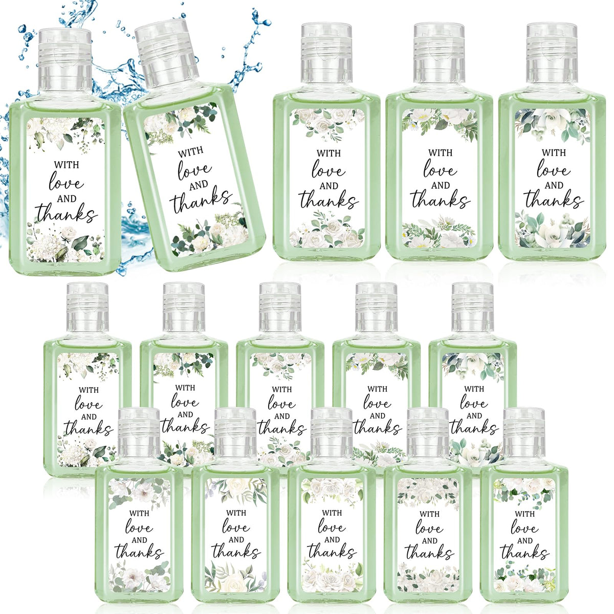 Piuaeue wedding flower hand sanitizer 1 oz bottle, ideal guest favors.