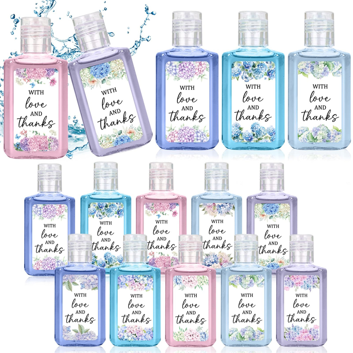 Piuaeue wedding-flower hand sanitizer bulk packs offer elegant guest favors.