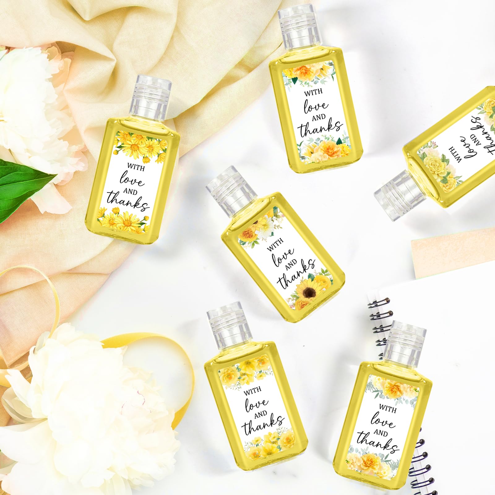 Piuaeue wedding flower label design hand sanitizer adds refined decor to events