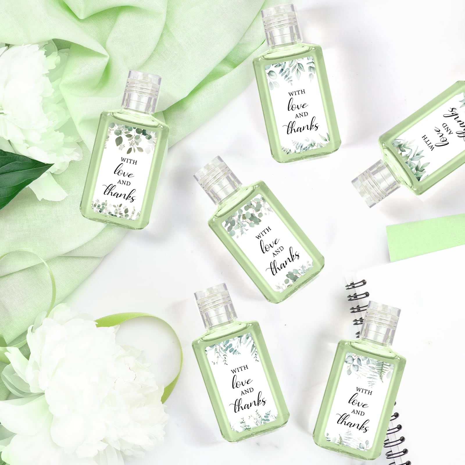 Piuaeue wedding flower label sanitizer with bulk pack for bridal party gifts.
