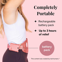 Pixie Cup Eva Thermal portable belt heat with massage for targeted cramps relief.