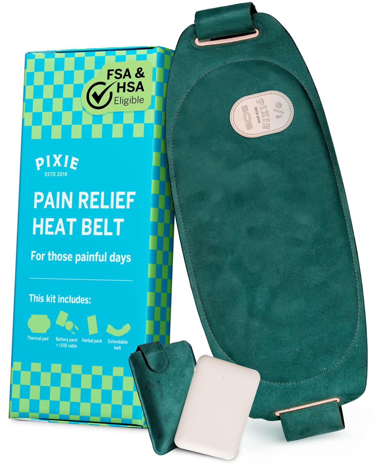 Pixie Cup period heating pad under clothes for discreet warmth during the cycle