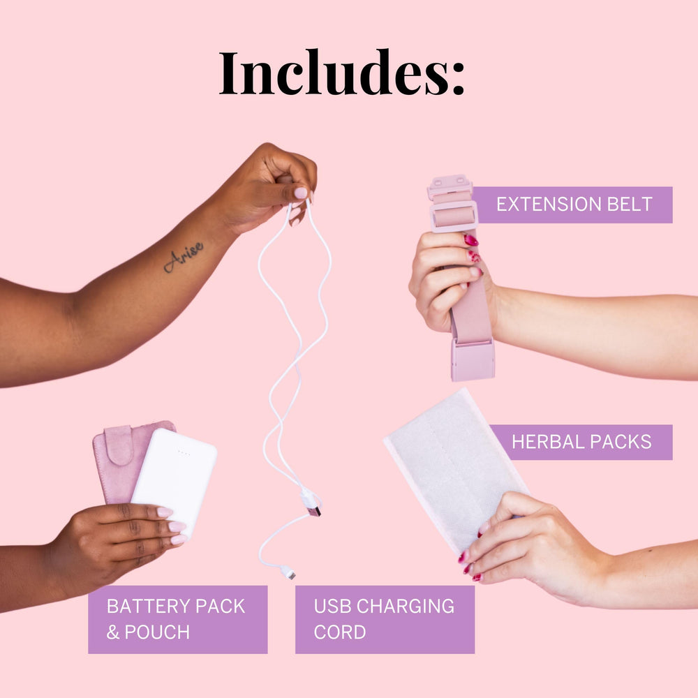 Rechargeable Pixie Cup heat pad with simple USB charging.
