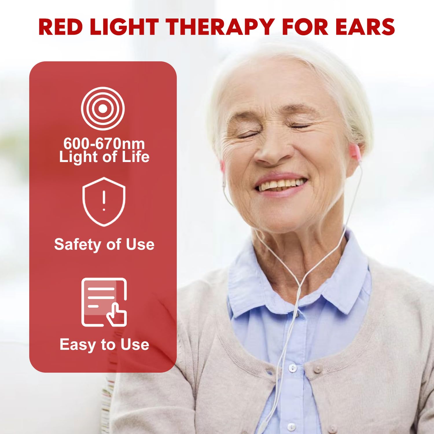 PJJKR red light therapy ears silicone ear tips for comfy fit