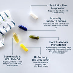 Planet 3 vitamin packs arranged in individual packets for on-the-go supplementation.