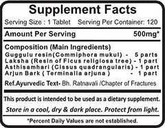 Planet Ayurveda Lakshadi Guggul herbal ingredients display pure botanicals