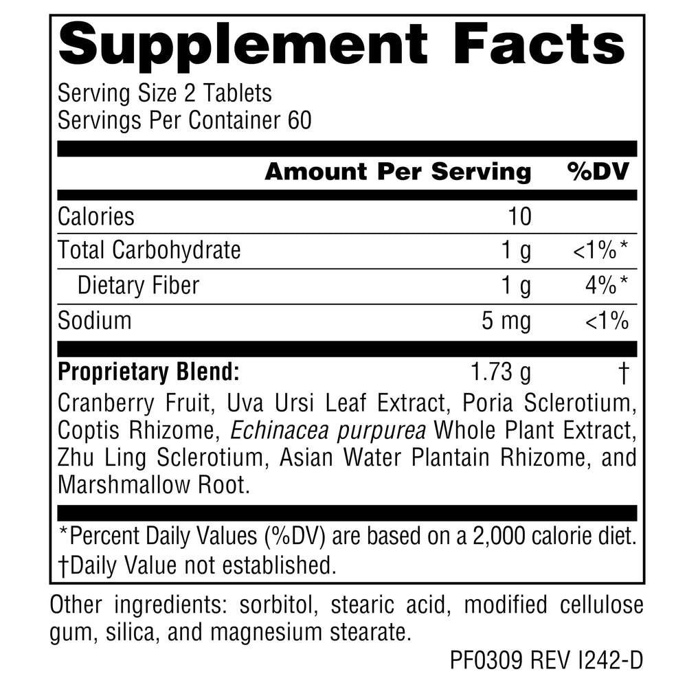Planetary Herbals Cranberry Bladder Defense bottle side view for easy daily use
