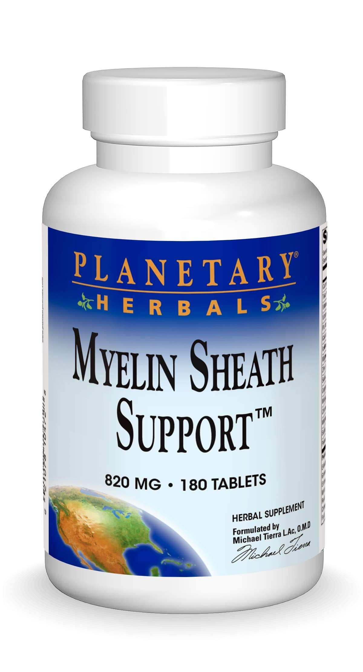 Planetary Herbals Myelin Sheath Support bottle with capsules for nervous system nourishment