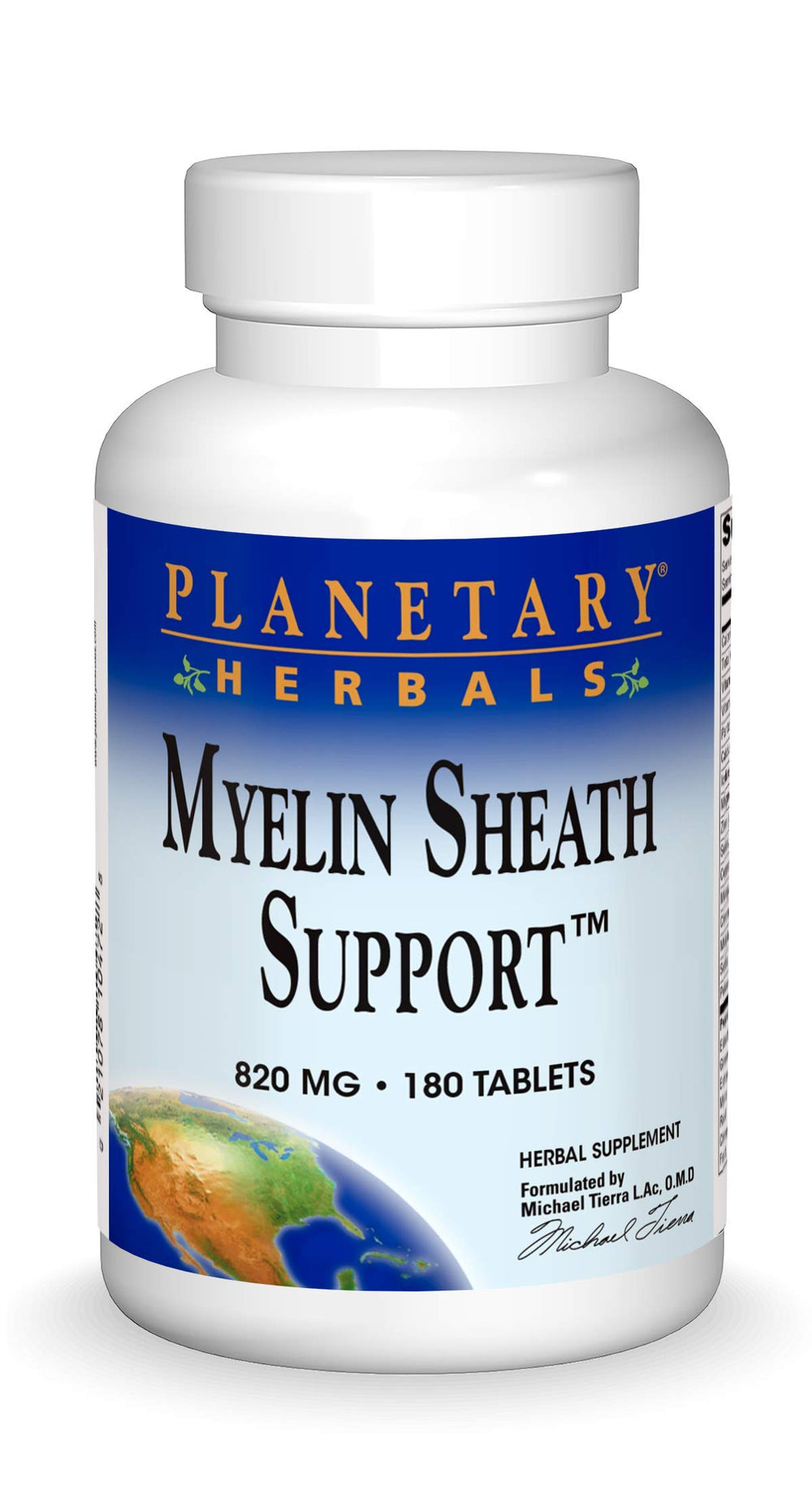 Planetary Herbals Myelin Sheath Support bottle with capsules for nervous system nourishment