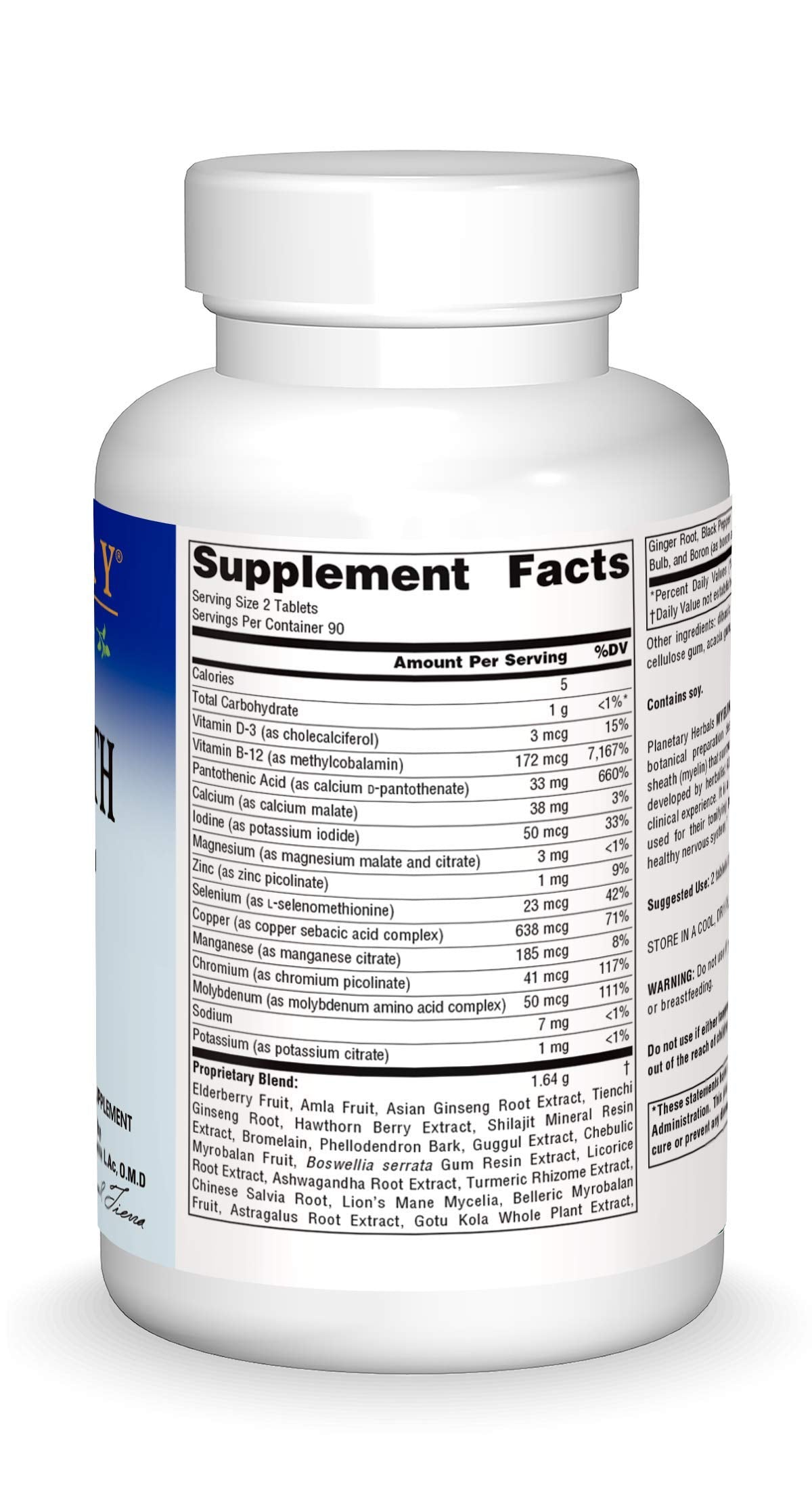 Planetary Herbals Myelin Sheath Support capsules arranged beside healthy fats for holistic nervous support