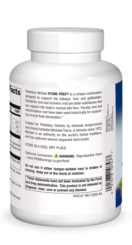 Stone Free capsules close-up highlighting the herbal blend