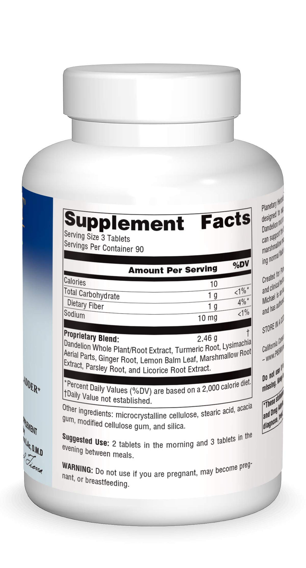 Stone Free bottle with label detailing botanicals for wellness