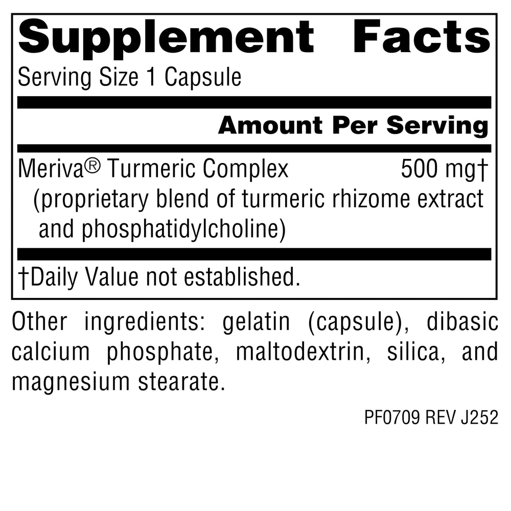 Planetary Herbals Turmeric Gold label close-up highlighting Meriva-enhanced absorption.