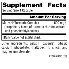 Planetary Herbals Turmeric Gold label close-up highlighting Meriva-enhanced absorption.
