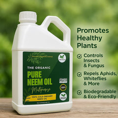 Plant Mama Neem Oil in use on outdoor garden plants
