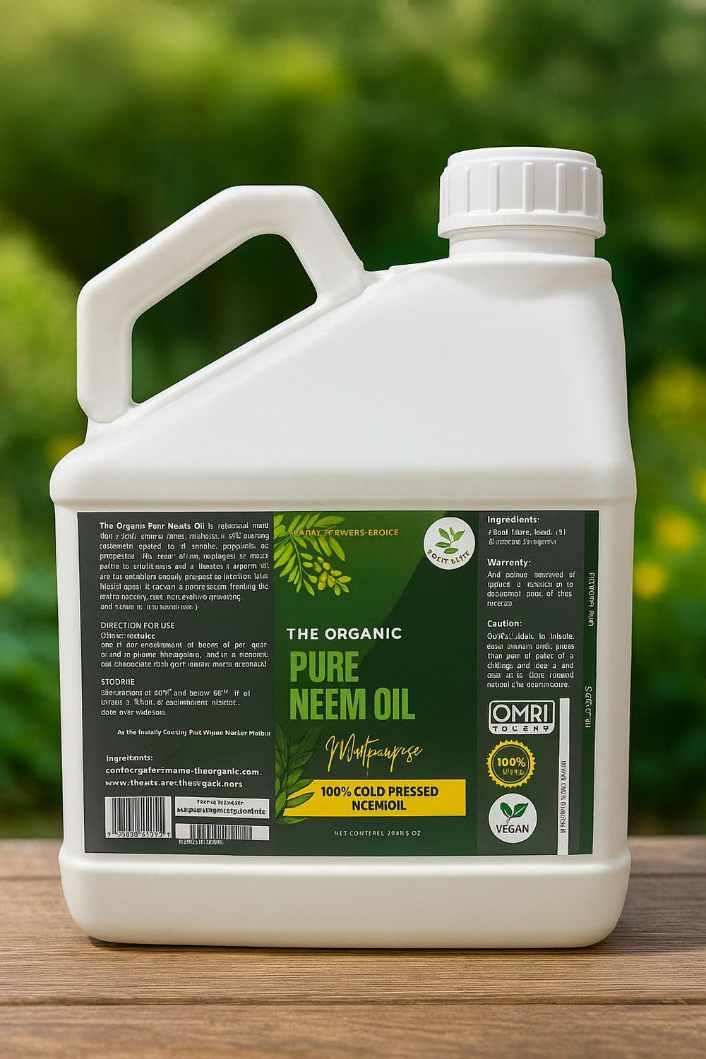 Plant Mama Neem Oil label closeup showing organic purity