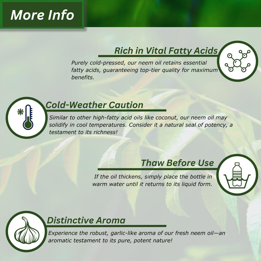 Plant Mama Neem Oil packaging highlighting eco-friendly sourcing