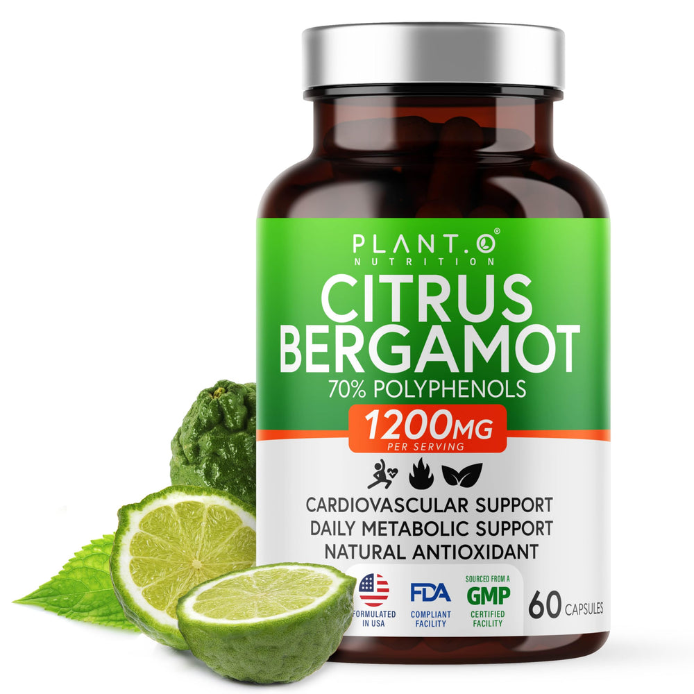 PLANT.O NUTRITION Citrus Bergamot bottle front view highlighting heart health potential