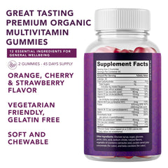 Closeup of PLANT.O NUTRITION gummies highlights tasty fruit flavors for easy supplementation.
