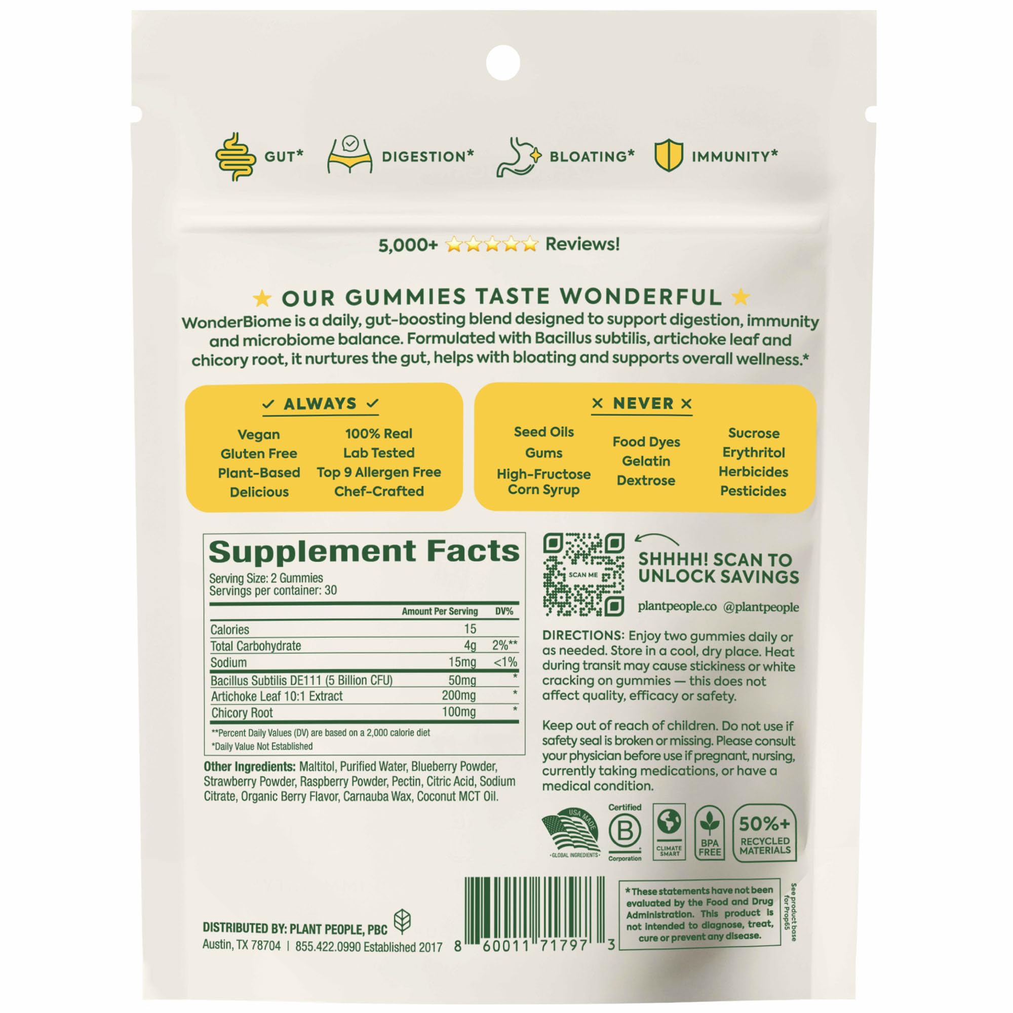 On-the-go daily-use moment with Plant People WonderBiome gummies
