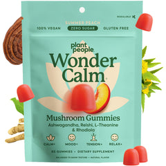Plant People WonderCalm bottle with pouring gummies for on-the-go calm