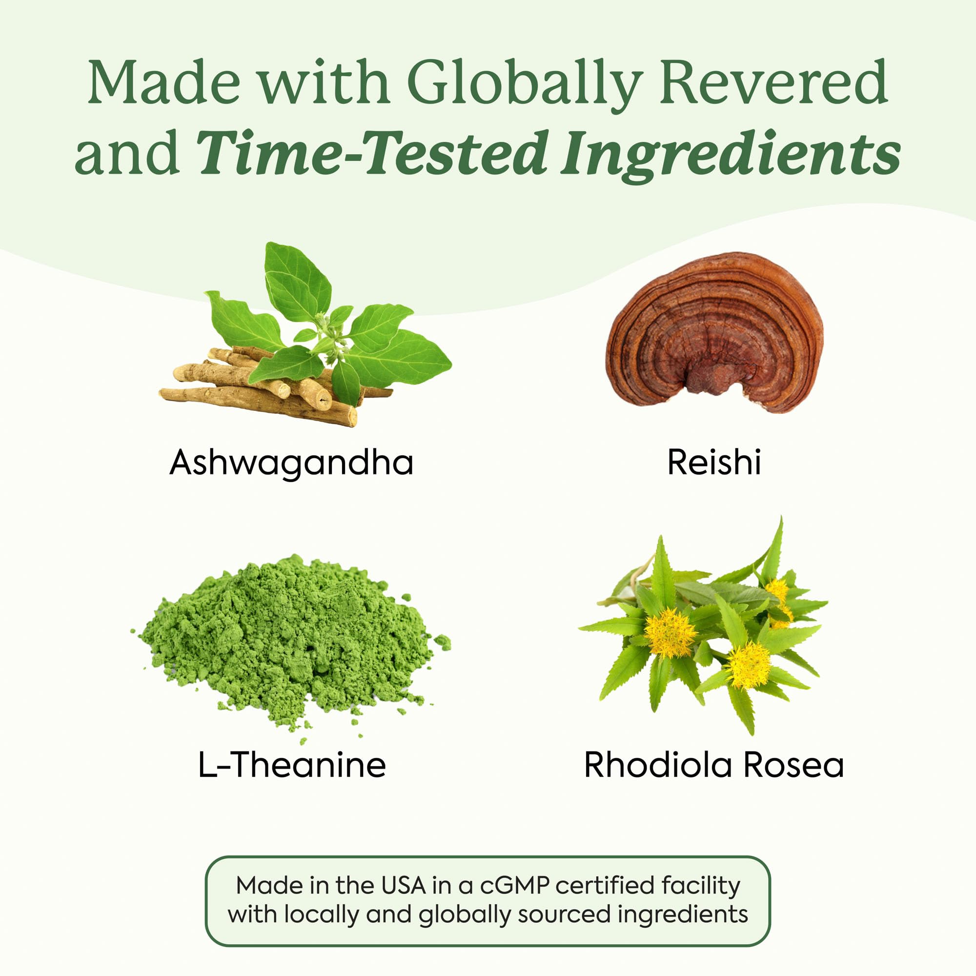 WonderCalm ashwagandha ingredient visual with bottle signaling balanced mood possibilities