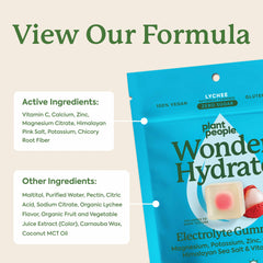 Lychee flavor visual emphasizes tasty, sugar-free hydration option.