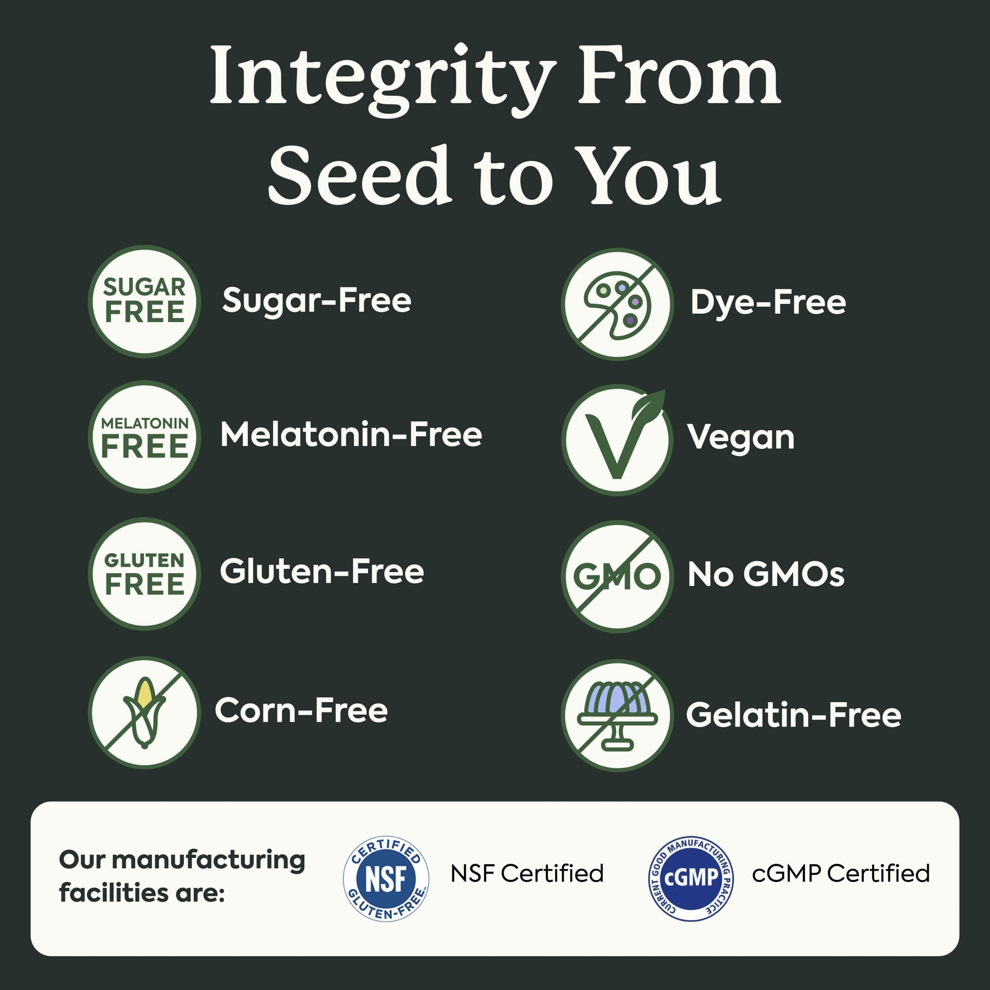 Vegan and sugar-free label supports clean, dietary-friendly WonderSleep gummies.