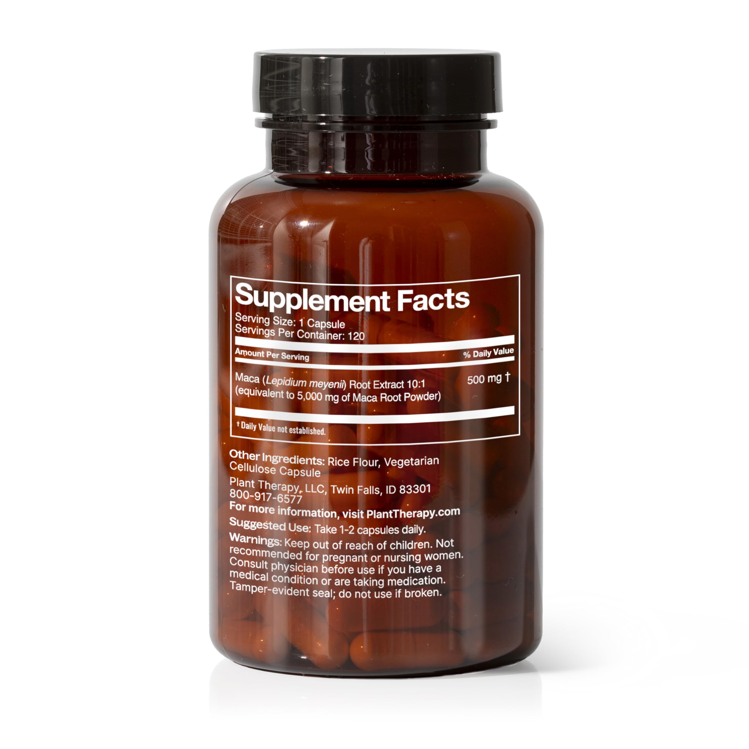 Plant Therapy Maca root extract powder close-up highlighting 10:1 concentration.