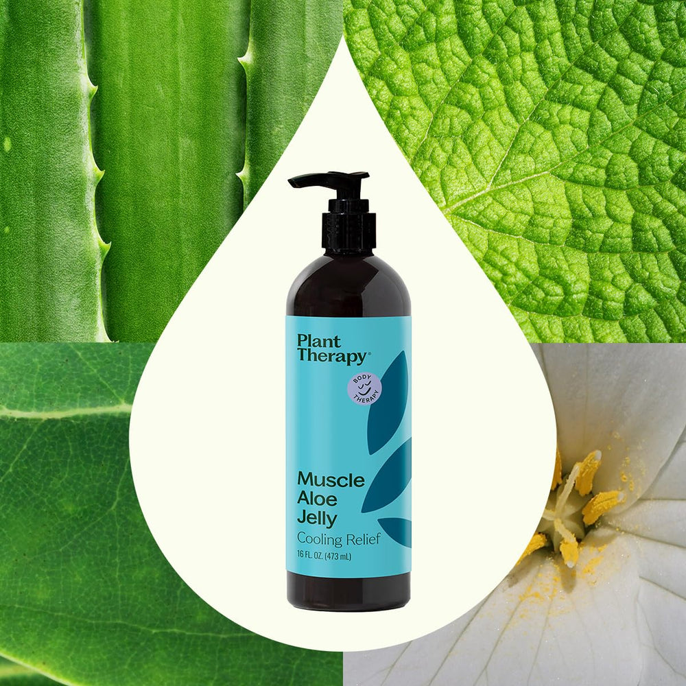 Open jar showing the smooth aloe gel texture of Muscle Aloe Jelly