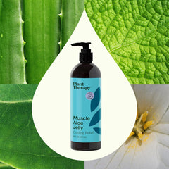 Open jar showing the smooth aloe gel texture of Muscle Aloe Jelly