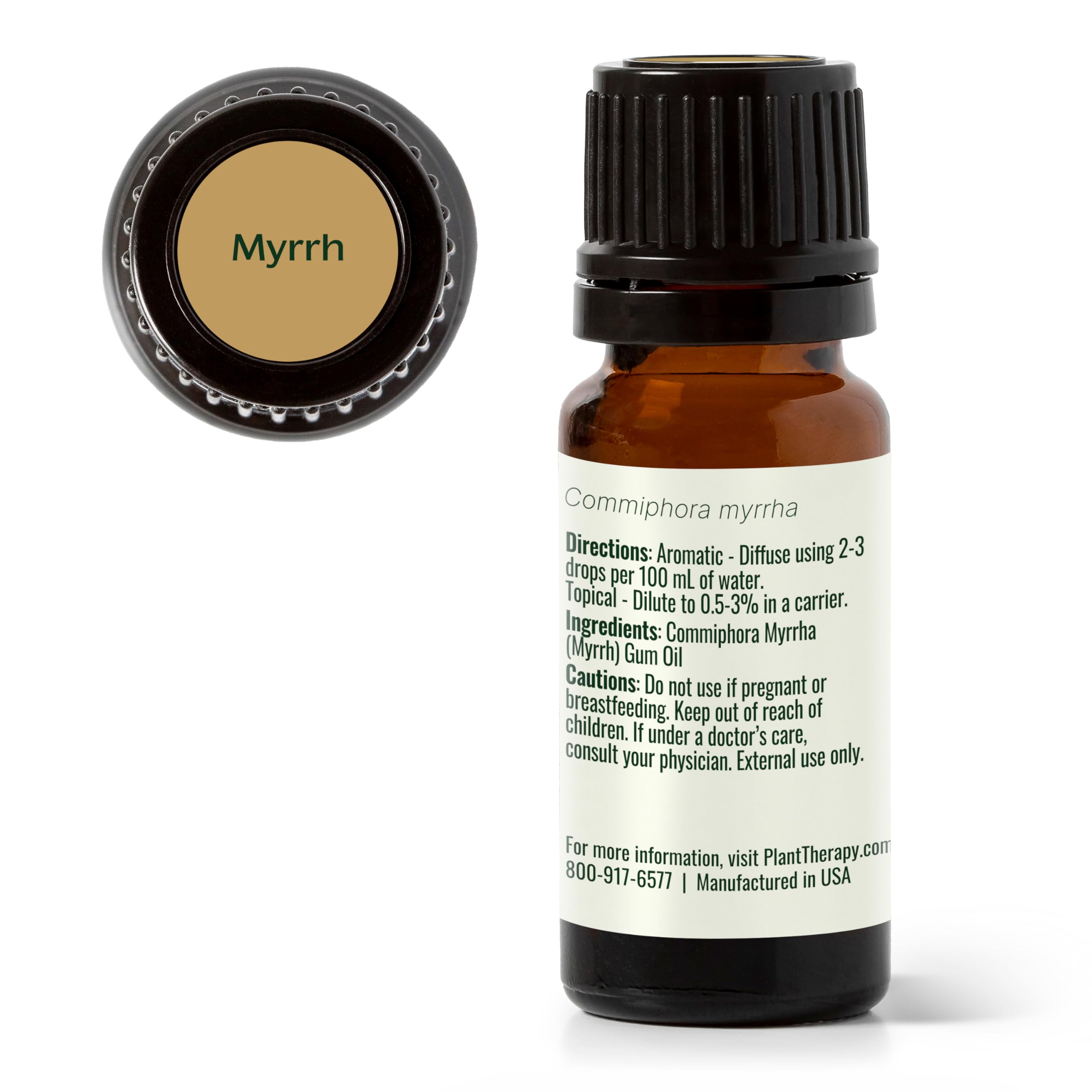 Plant Therapy Myrrh oil in routine aromatherapy setup for daily calm