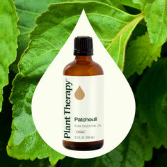 Plant Therapy Patchouli Oil used in skincare routines for balance.