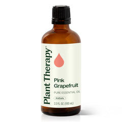Plant Therapy Pink Grapefruit Essential Oil bottle 100 mL ready for diffusion to uplift mood.