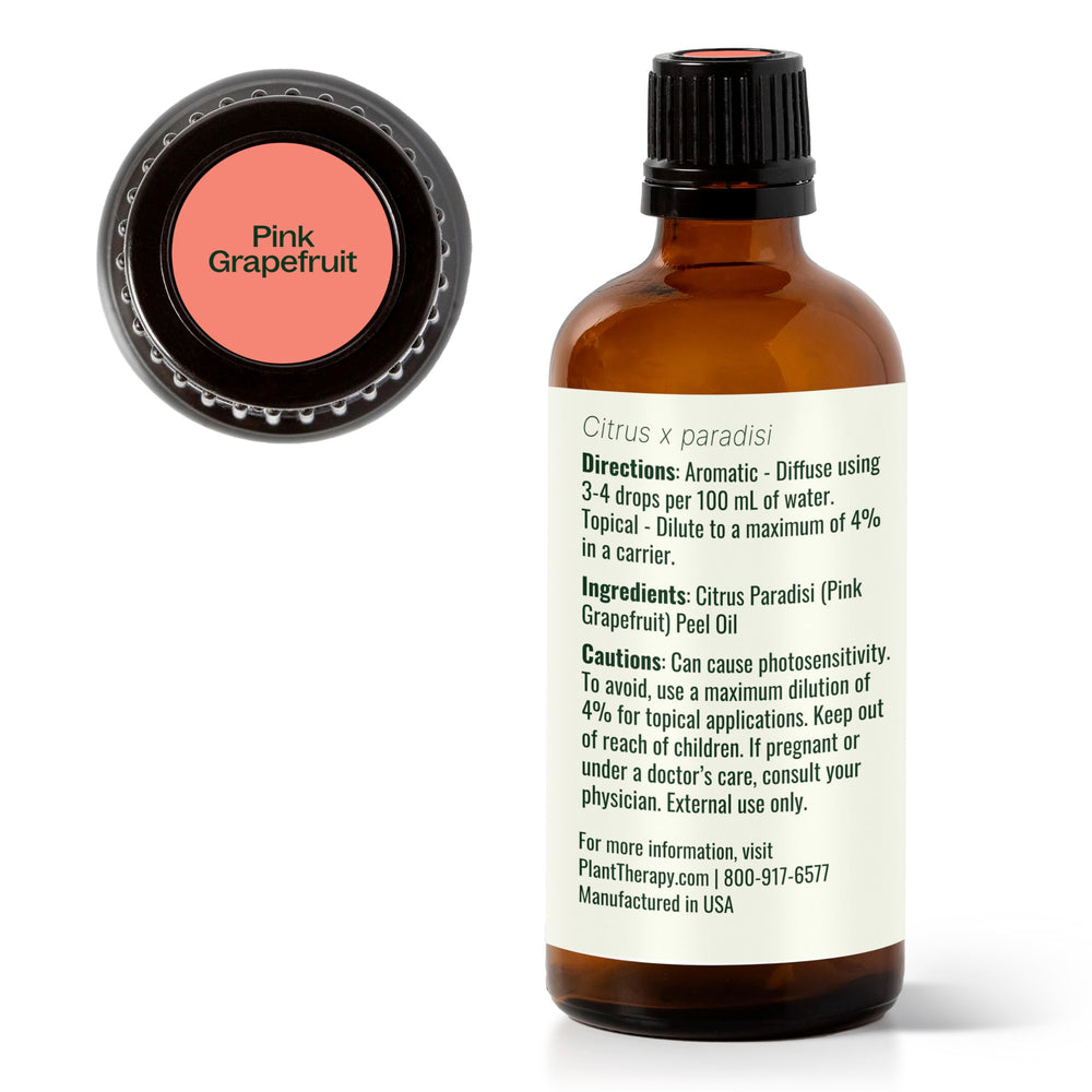Plant Therapy Pink Grapefruit bottle shown with a clean label for everyday use.