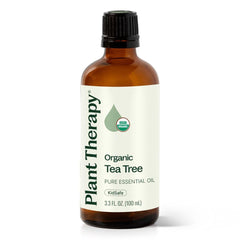 Plant Therapy Tea Tree Oil bottle with pure organic aroma ideal for skin and scalp care