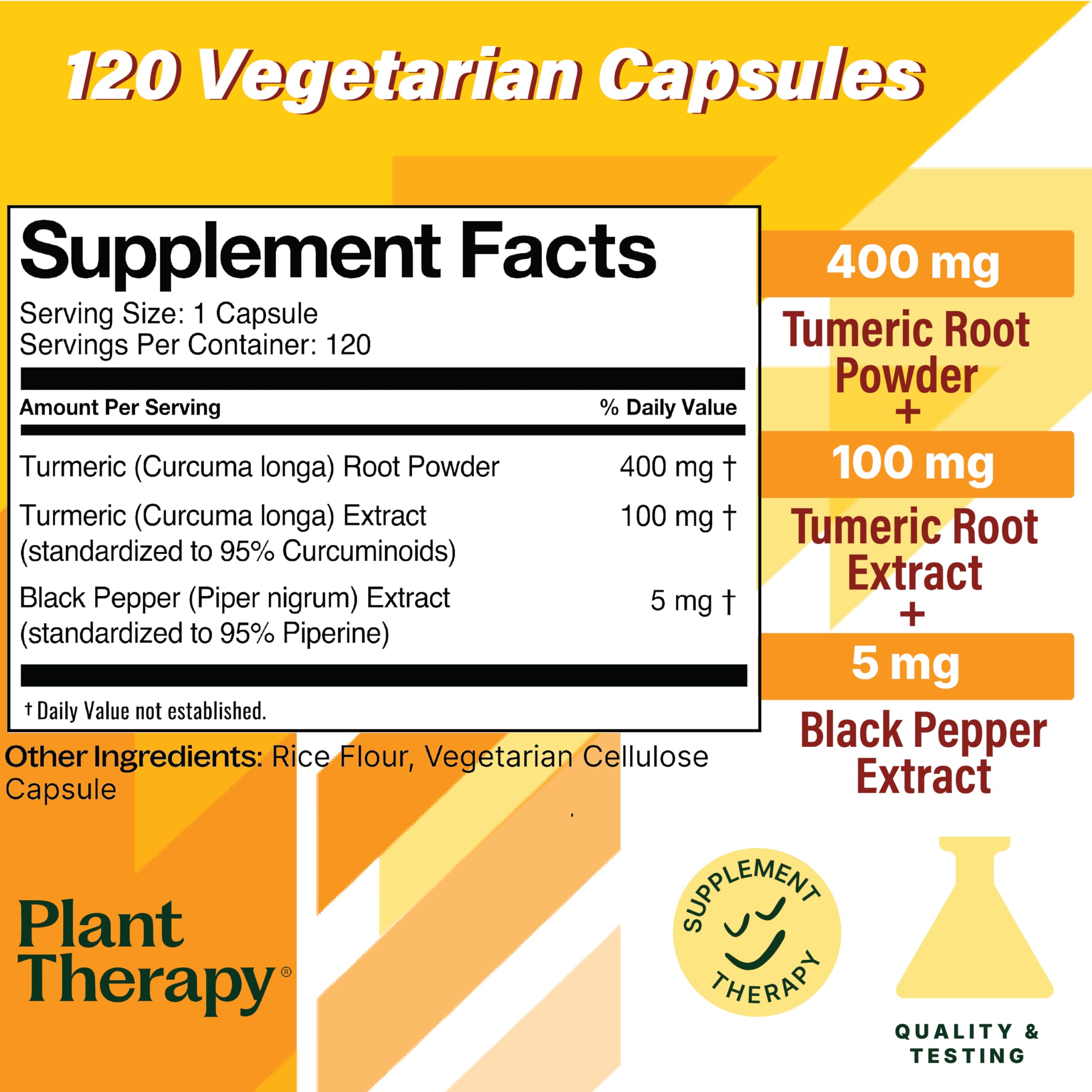Plant Therapy turmeric extract 95% curcuminoids close-up highlighting antioxidant potential.