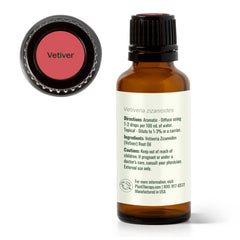 Plant Therapy Vetiver oil used with carrier oil supports calm appearance in skincare