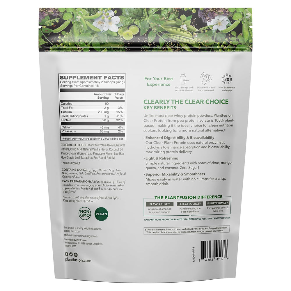 Pour PlantFusion Clear Protein into water for a refreshing drink.