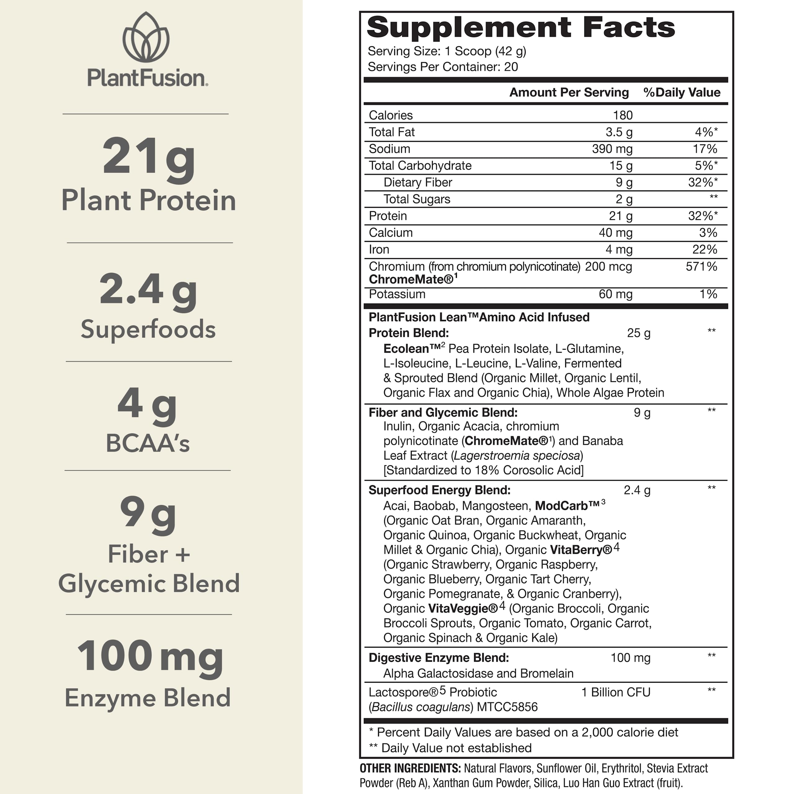 PlantFusion Complete Lean powder scoop highlights convenient clean plant protein for mornings