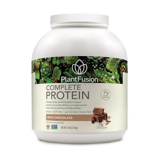 PlantFusion Complete Vegan Protein powder in Rich Chocolate for post-workout shakes