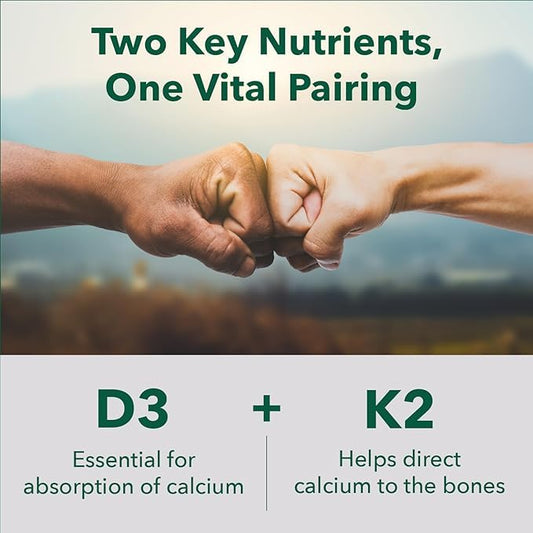 PlantFusion D3 K2 algae-sourced capsule close-up highlighting bone support and heart health
